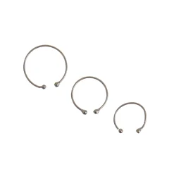 Faux anneaux de différentes tailles couleur argentée - Lot de 3