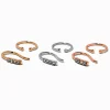 Faux anneaux de nez strass en métaux mixtes - Lot de 6