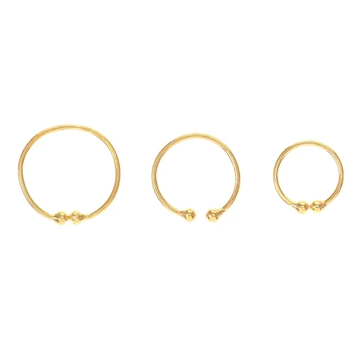 Faux anneaux de piercing de nez effet dégradé couleur dorée - Lot de 3