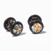 Faux écarteurs d'oreilles boutons éclaboussures orange