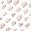 Faux ongles stiletto bling-bling motif tourbillon blancs - Lot de 24