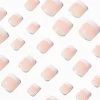 Faux ongles vegan autocollants carrés French manucure - Lot de 24