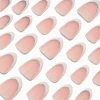 Faux ongles vegan courts en amande à paillettes French manucure - Lot de 24