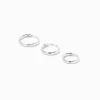 Faux piercings pour hélix boucle infinie 0,6 mm couleur argentée - Lot de 3