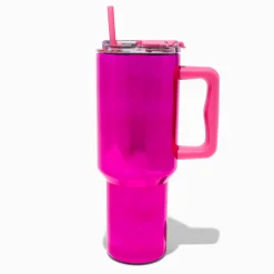 Gobelet à anse en acier inoxydable rose brillant