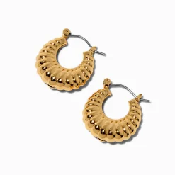 Gold-tone Crescent Hoop Earrings