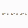 Gold-tone Cubic Zirconia 3mm Mixed Stud Earrings - 3 Pack