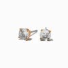 Gold-tone Cubic Zirconia 5mm Round Stud Earrings