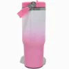 Gourde en acier inoxydable rose pailletée