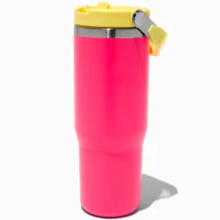 Gourde en acier inoxydable color block rose et jaune