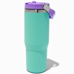 Gourde en acier inoxydable color block bleu sarcelle et violette