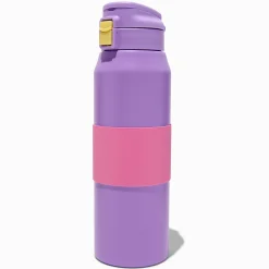 Gourde en acier inoxydable color block rose et bleu