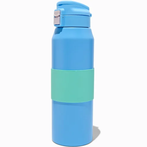 Gourde en acier inoxydable color block bleue et verte
