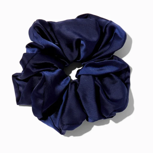 Grand chouchou soyeux bleu marine