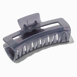 Grande pince à cheveux rectangulaire noire