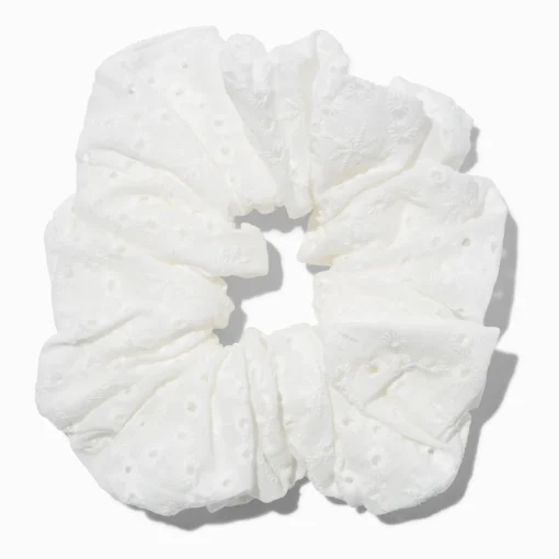 Gros chouchou blanc à œillets