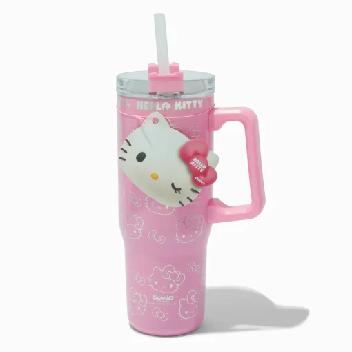 Hello Kitty® Claire's Exclusive Pink Stainless Steel Handled Tumbler