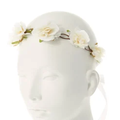 Joli bandeau floral couleur crème
