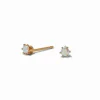 18k Gold Plated 3mm Iridescent Stud Earrings