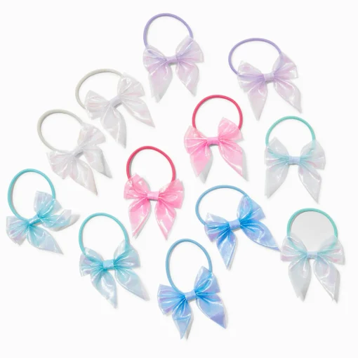Élastiques à nœuds iridescents Claire's Club - Lot de 12