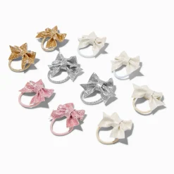 Élastiques à nœuds pailletés Claire's Club - Lot de 10