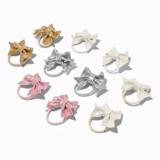 Élastiques à nœuds pailletés Claire's Club - Lot de 10