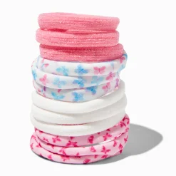 Élastiques roulés motifs papillons - Lot de 12