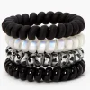 Élastiques spirale imprimé animal métallisés - Lot de 4