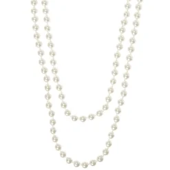 Long collier perlé - Couleur ivoire