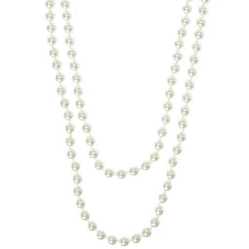 Long collier perlé - Couleur ivoire