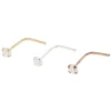 Lot de 3 piercings de nez 22 g en métaux mixtes