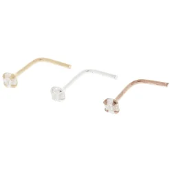 Lot de 3 piercings de nez 22 g en métaux mixtes