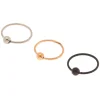 Lot de 3 anneaux de nez 20 g couleur titané en métaux mixtes