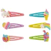 Lot de 6 barrettes clic clac arc-en-ciel pour enfants