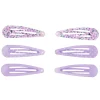 Lot de 6 barrettes clic clac florales violettes du Club Claire's