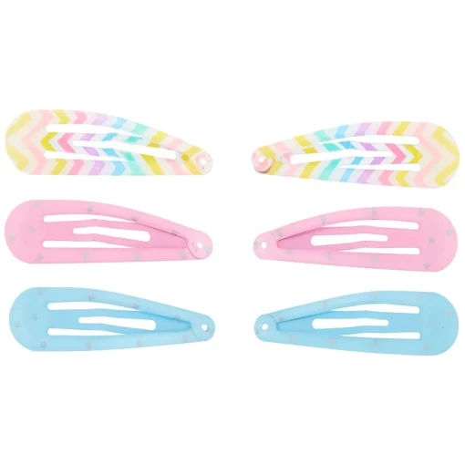 Lot de 6 barrettes clic clac arc-en-ciel à motifs pastel du Claire's Club