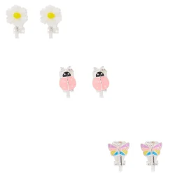Lot de 3 boucles d'oreille à clip à ressort aux tons pastel