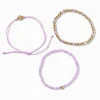 Lot de bracelets perlés inspiration « Strength » violet - Lot de 3