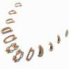 Lot de créoles superposables décorées de tailles graduelles couleur dorée - Lot de 6