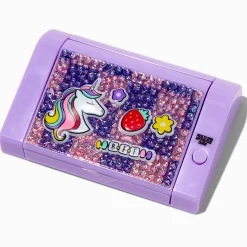 Lot de gloss à ouverture mécanique bling-bling violet licorne Y2K