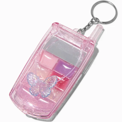 Lot de gloss portable à clapet bling-bling papillon