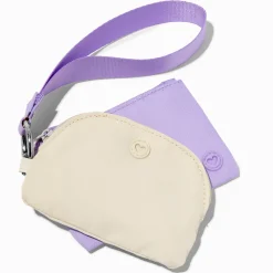 Lot de porte-monnaie en nylon lavande et blanc - Lot de 2