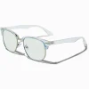 Lunettes à verres transparents bleu clair avec réduction de la lumière bleue