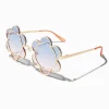Lunettes de soleil à fleurs en métal