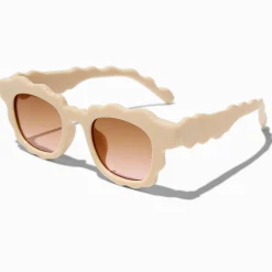 Lunettes de soleil géométriques nude