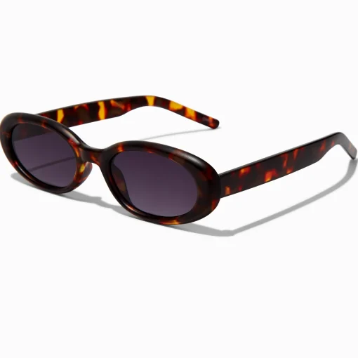 Lunettes de soleil ovales écaille de tortue