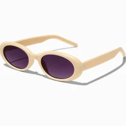 Lunettes de soleil ovales couleur ivoire