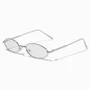 Lunettes fines à verres transparents ovales couleur argentée