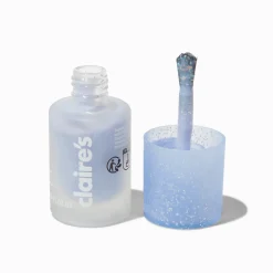Matte Effect Vegan Nail Polish - Light Blue Glitter
