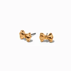 Mini clous d'oreilles à nœud couleur dorée